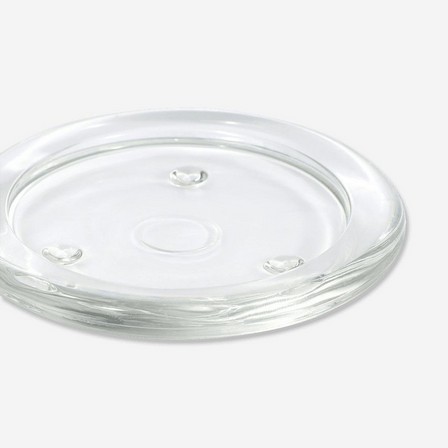 Glass candle holder dish