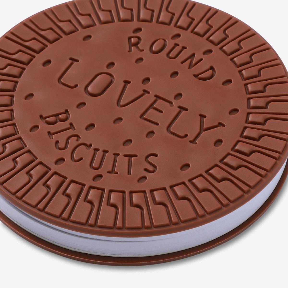 Brown chocolate biscuits notepad