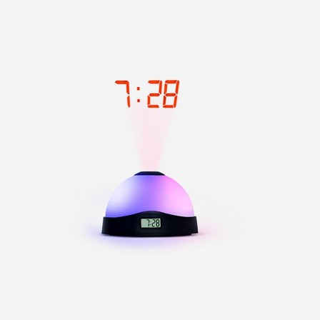 Pink alarm clock with projector
