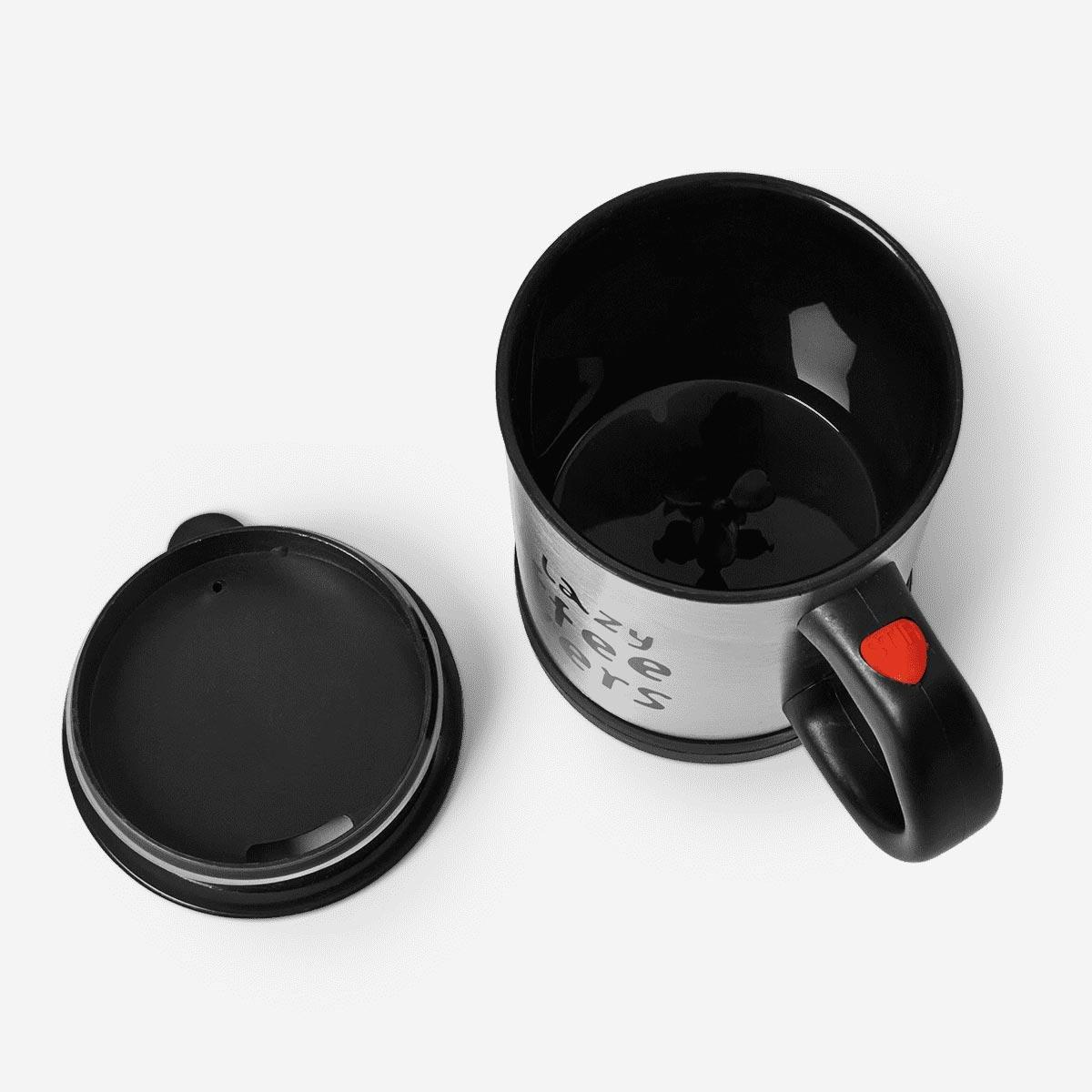 Silver self-stirring mug