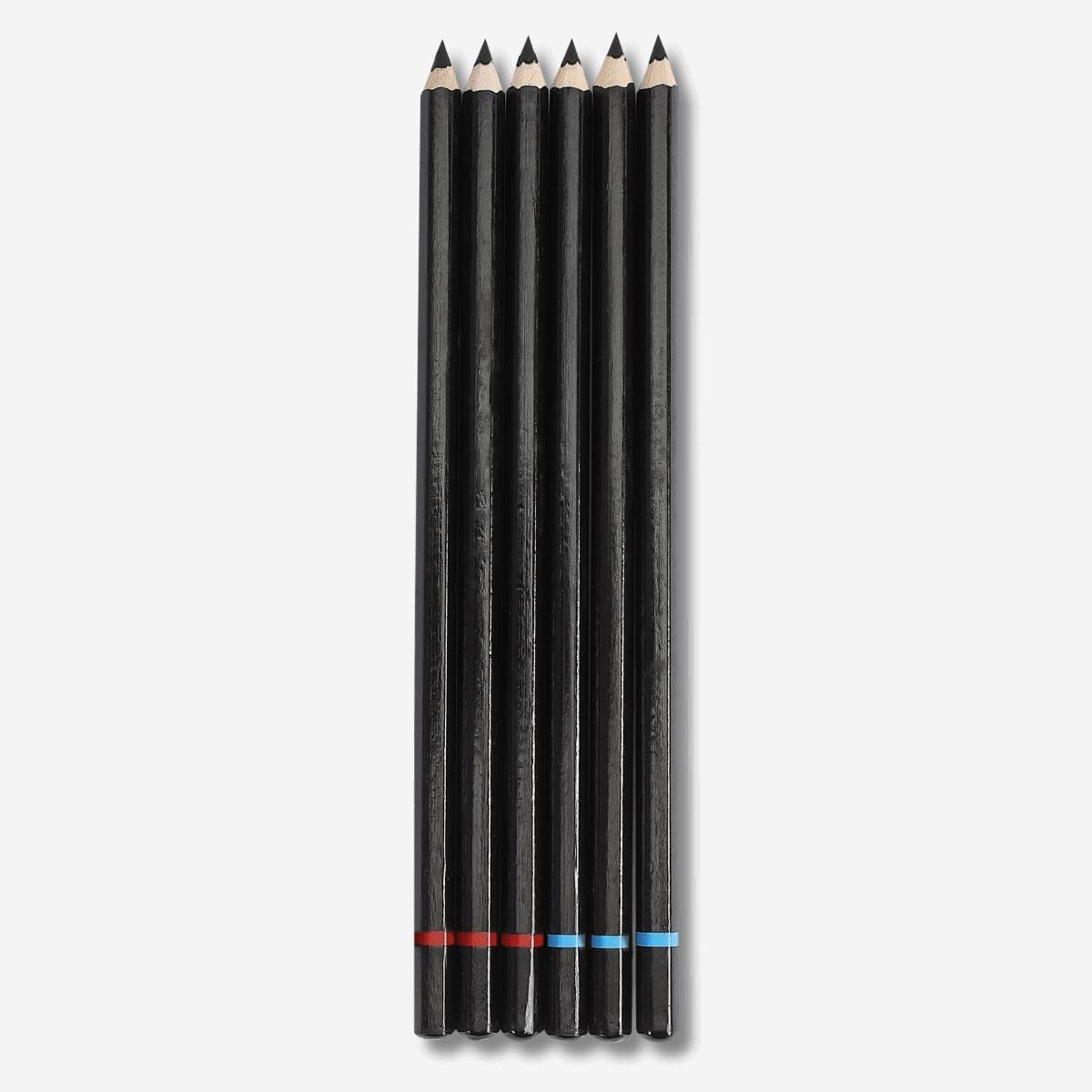 Black 6 charcoal pencils