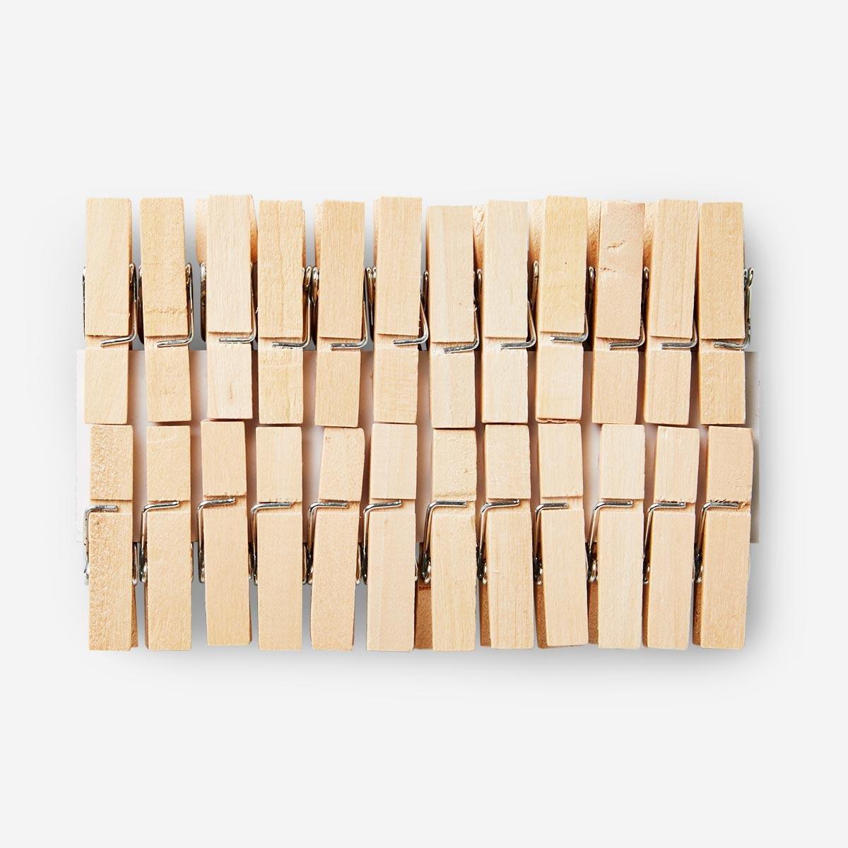 Wooden clothes pegs