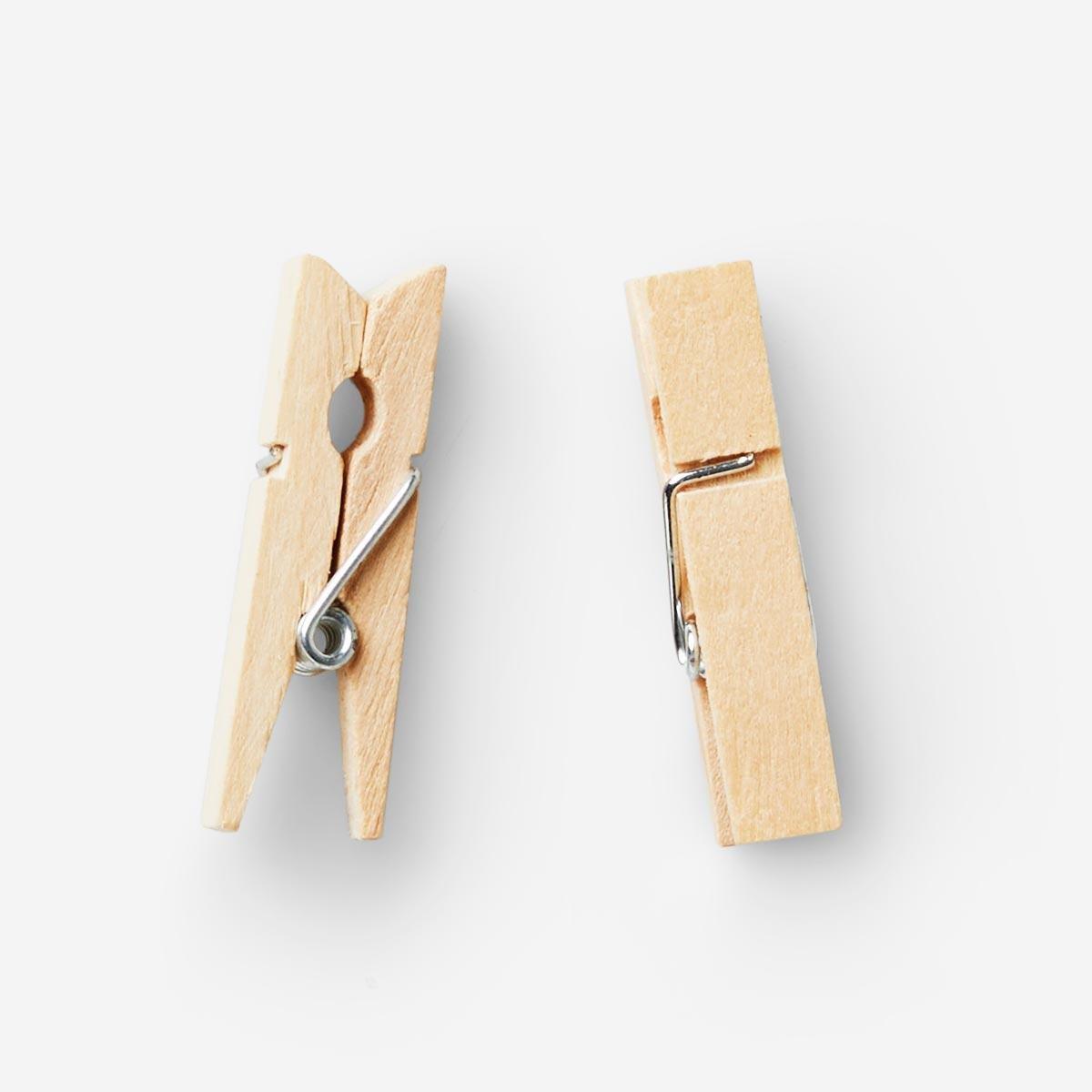 Wooden clothes pegs