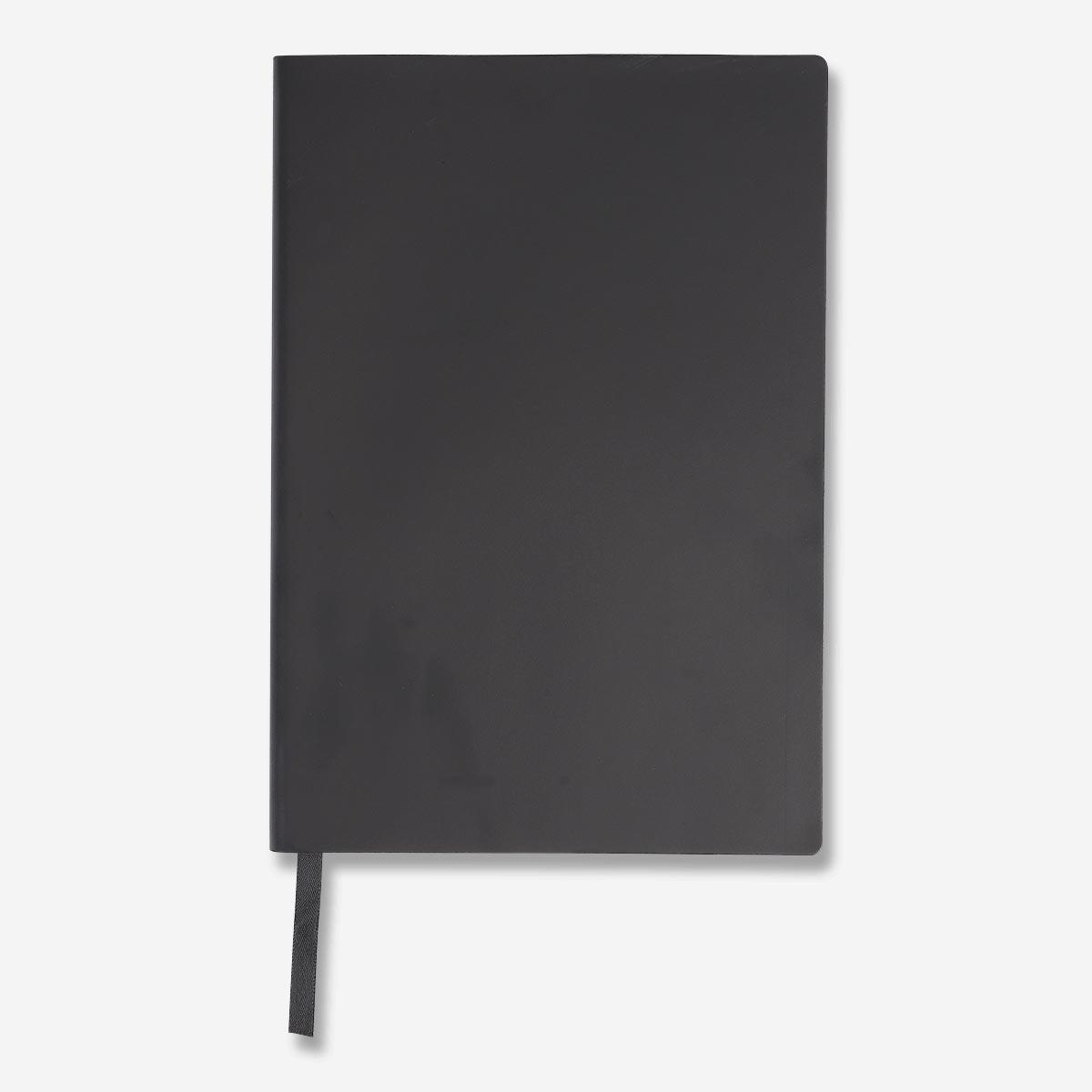 Black leather notebook. a5