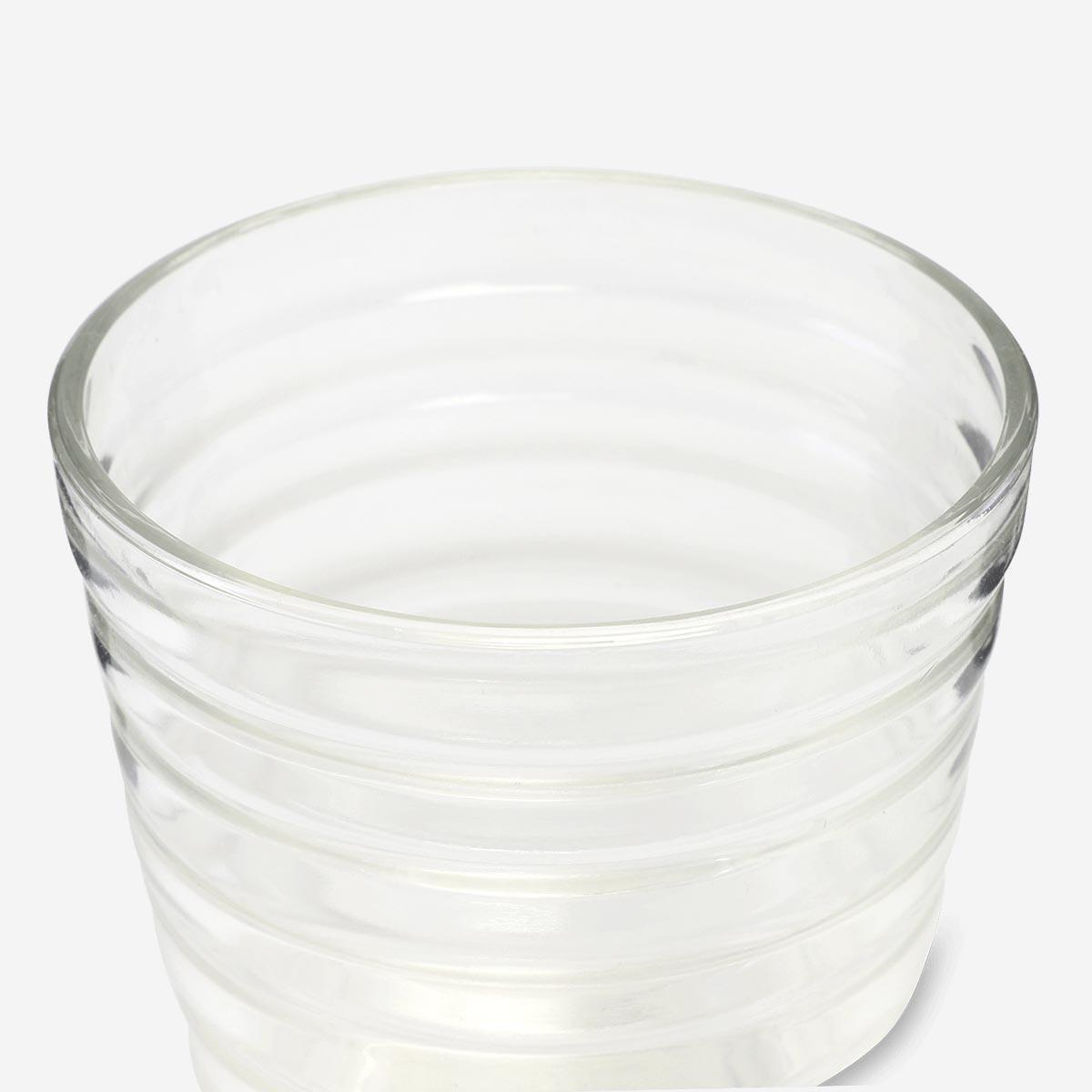 Transparent Grooved Drinking Glass