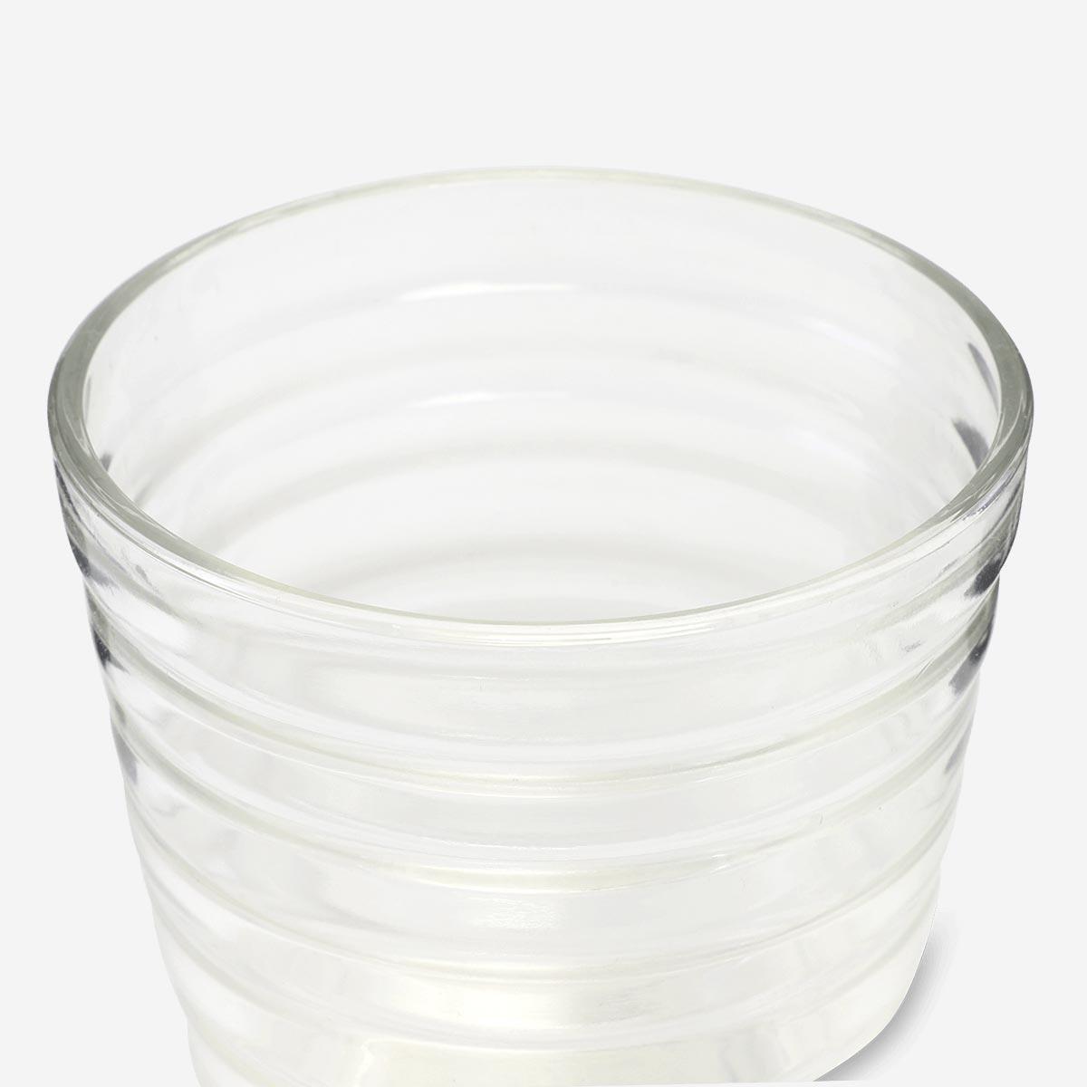 Grooved drinking glass