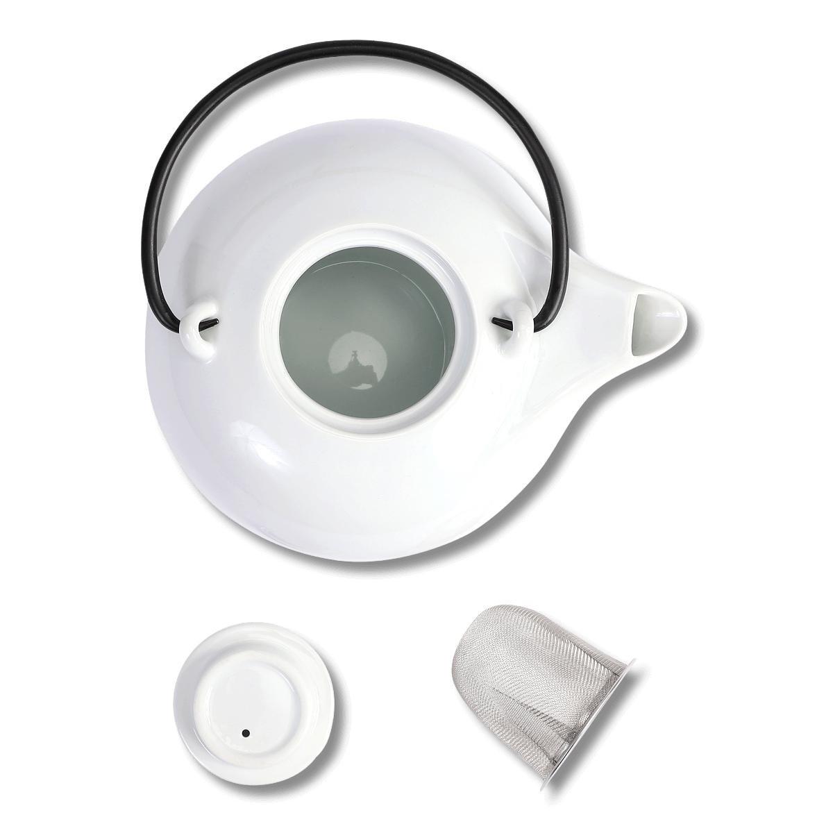 White Metal Handle Teapot. 1.4 L