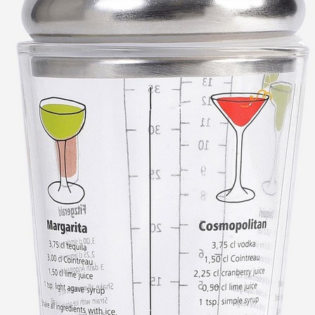 Glass measuring cocktail shaker