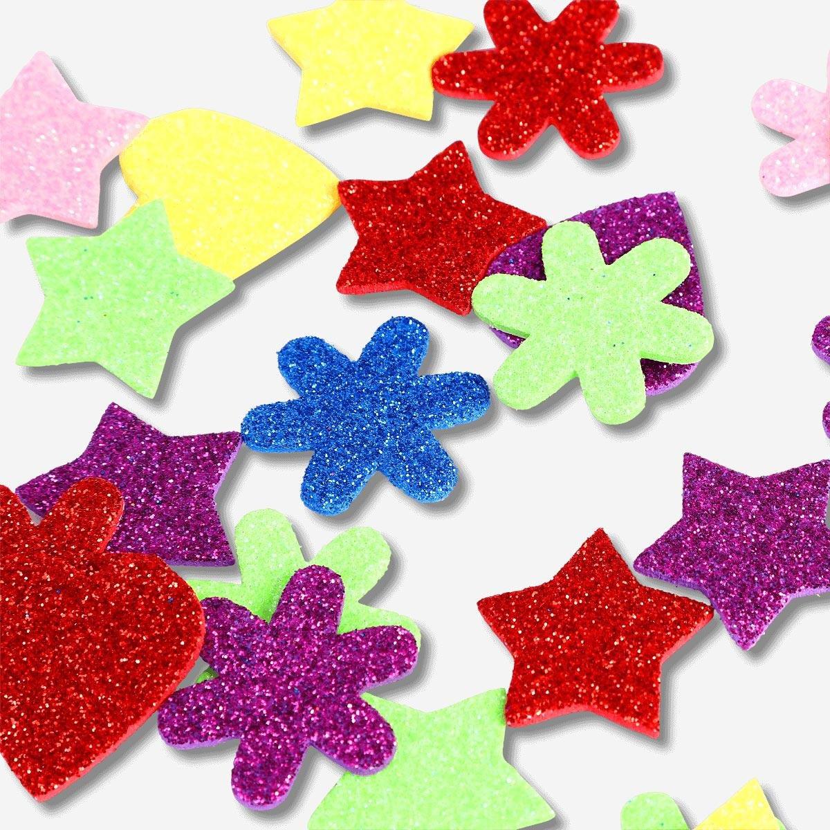 Multicolour glitter foam stickers