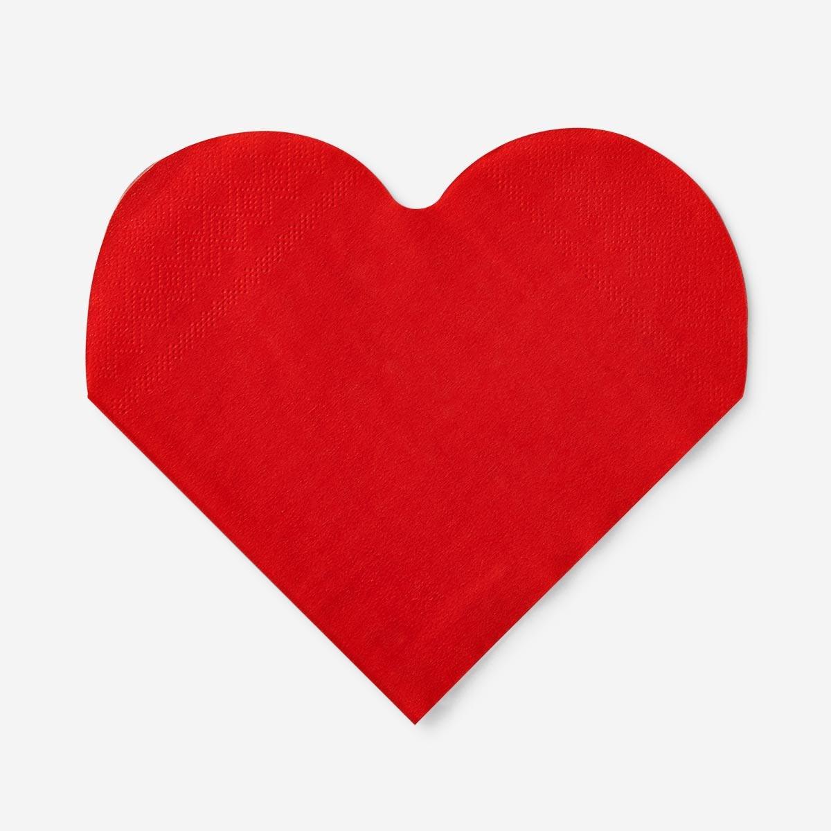 Red heart napkins