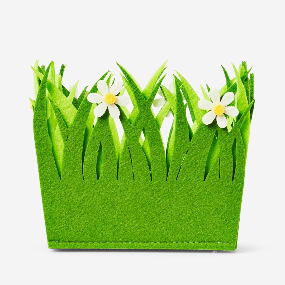 Green grass easter decoration basket