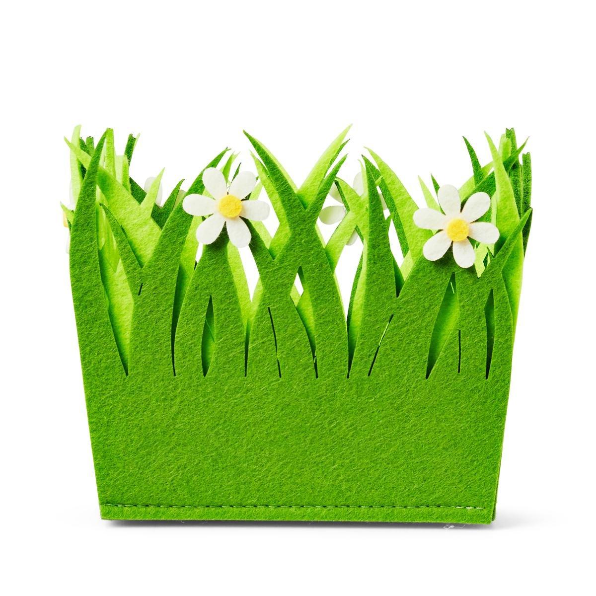 Green grass easter decoration basket