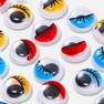 Multicolour craft eyelid wiggle-eyes. 1cm