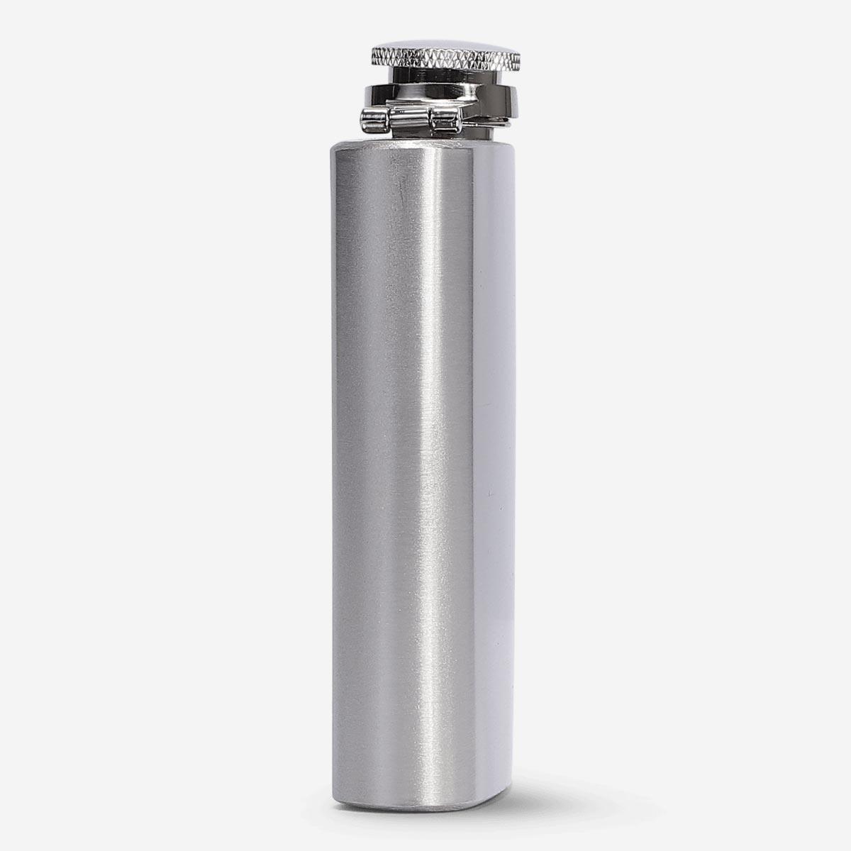 Silver stainless steel hip flask