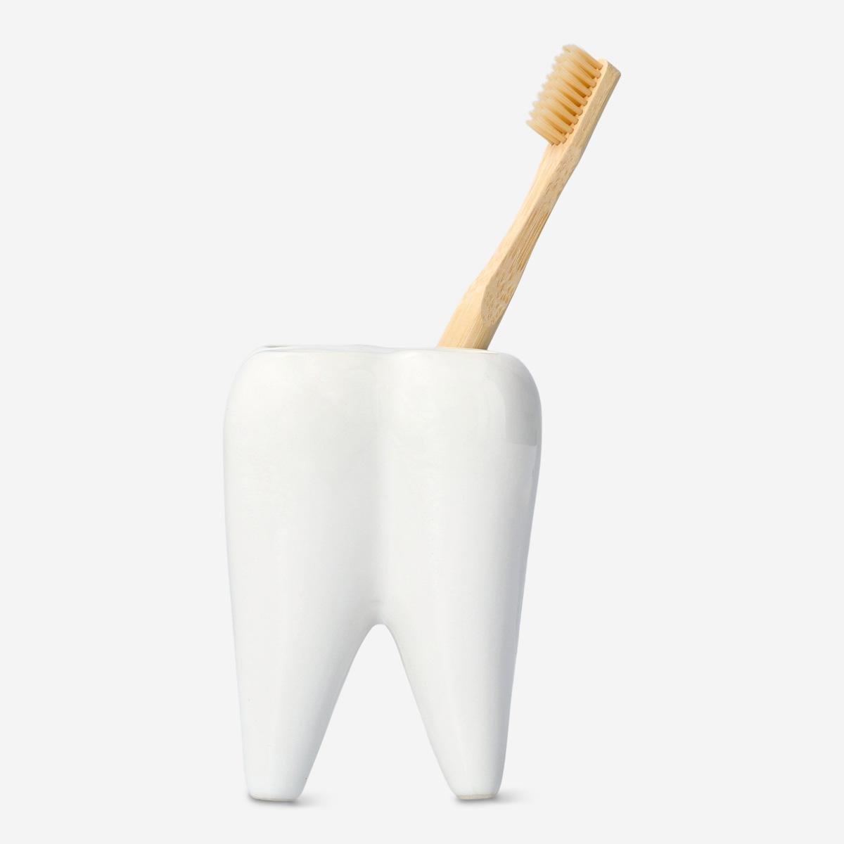 White toothbrush holder