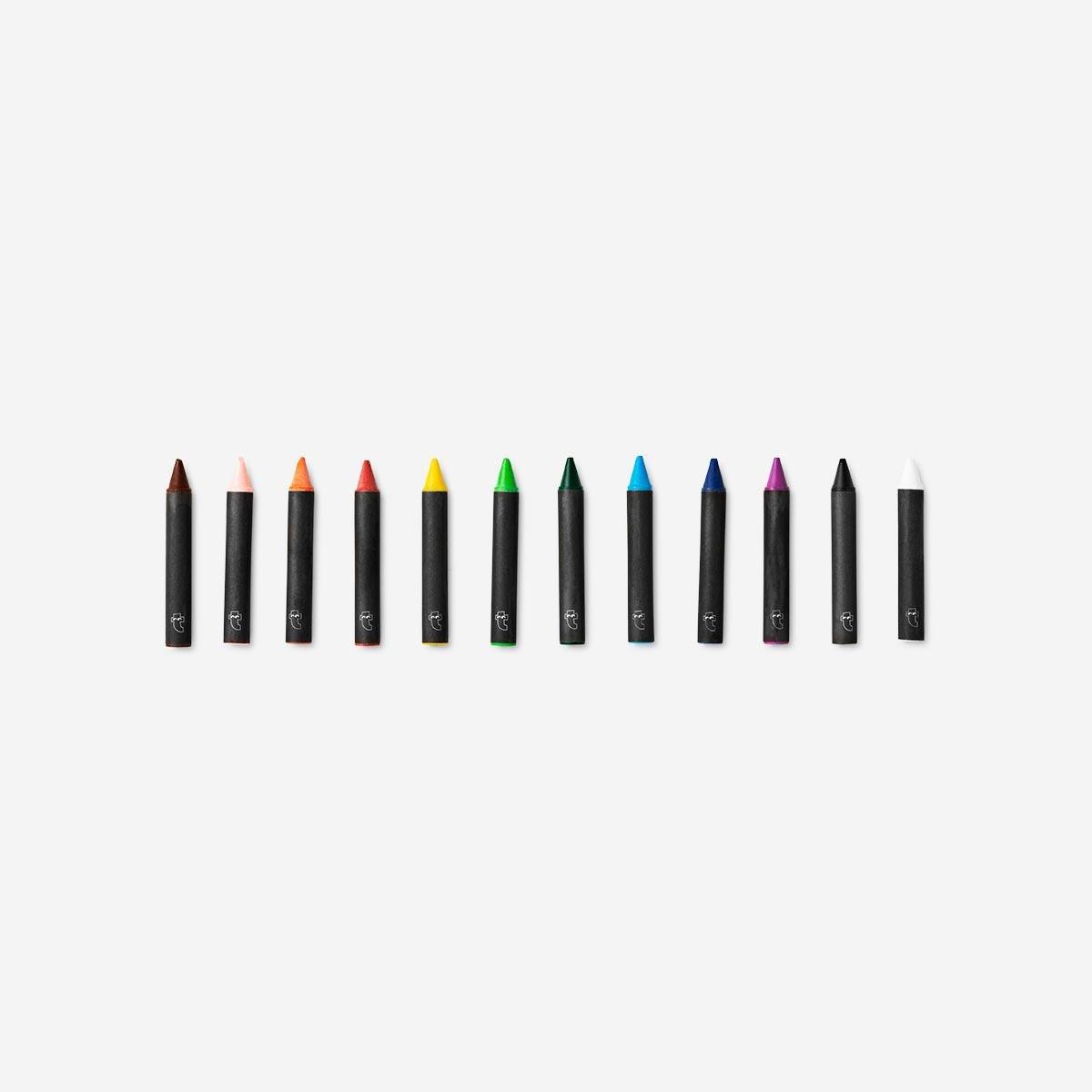 Black watercolour crayons