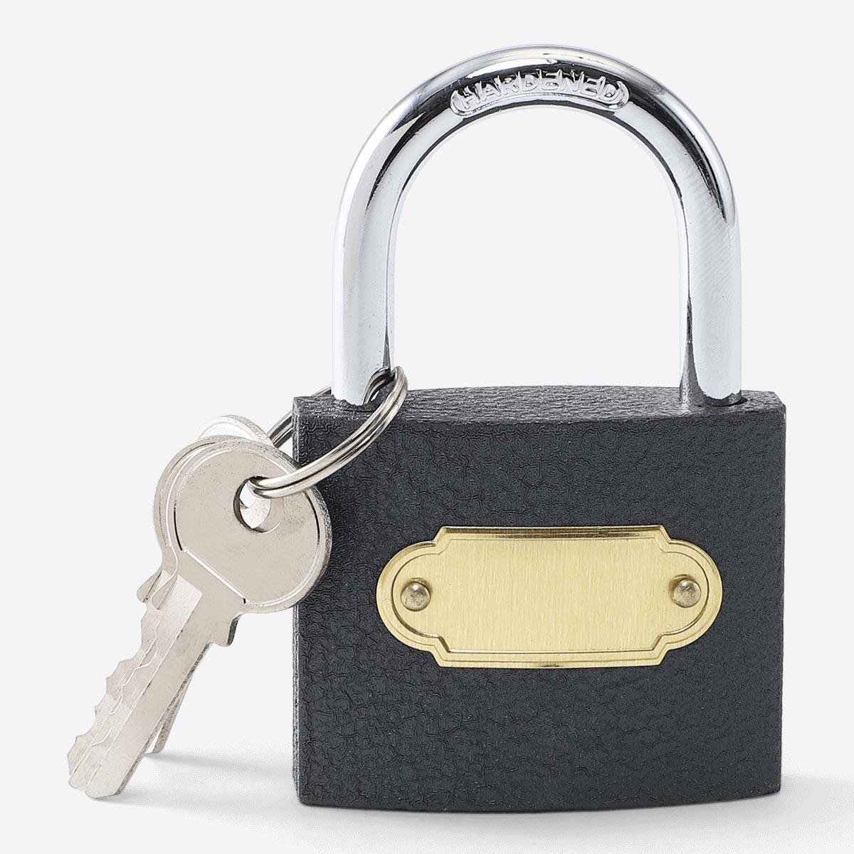 Black metal padlock