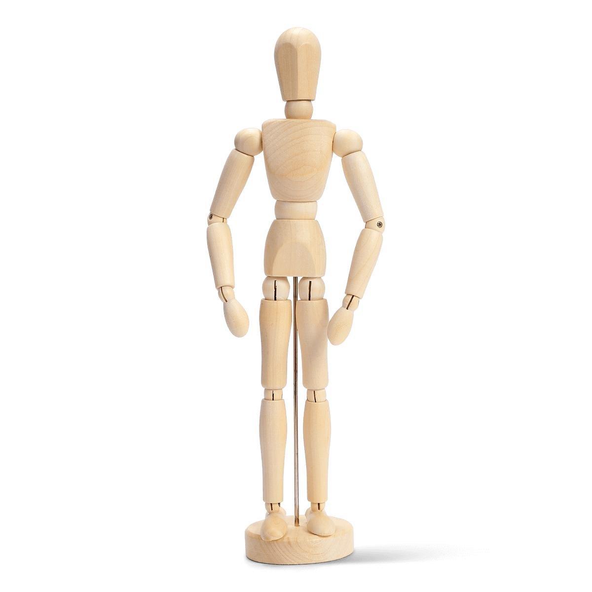 Brown wooden drawing mannequin