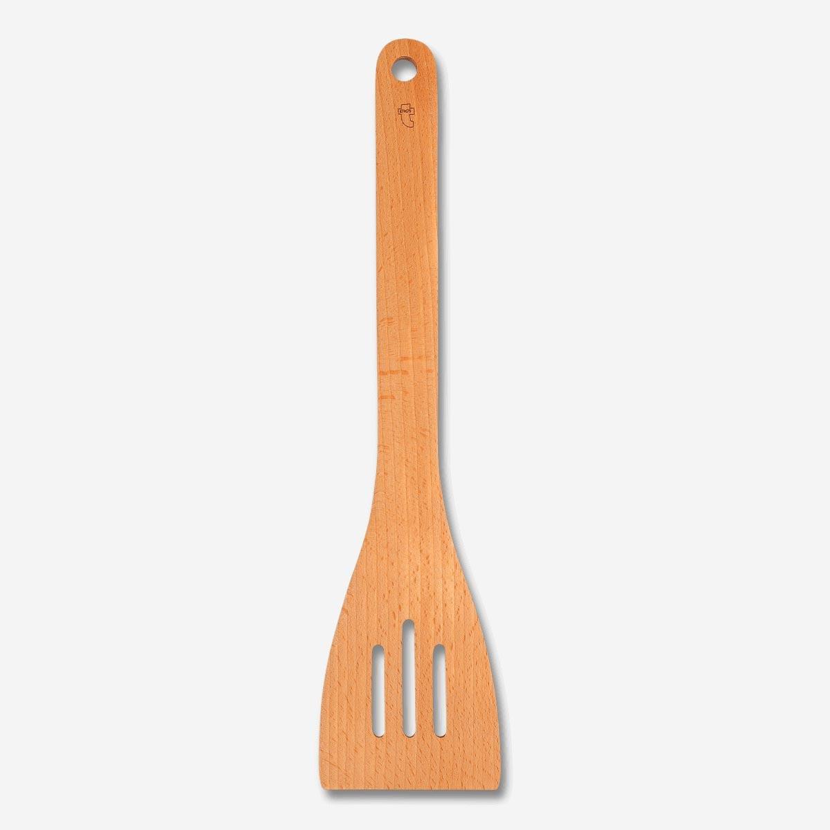 Wooden slotted spatula