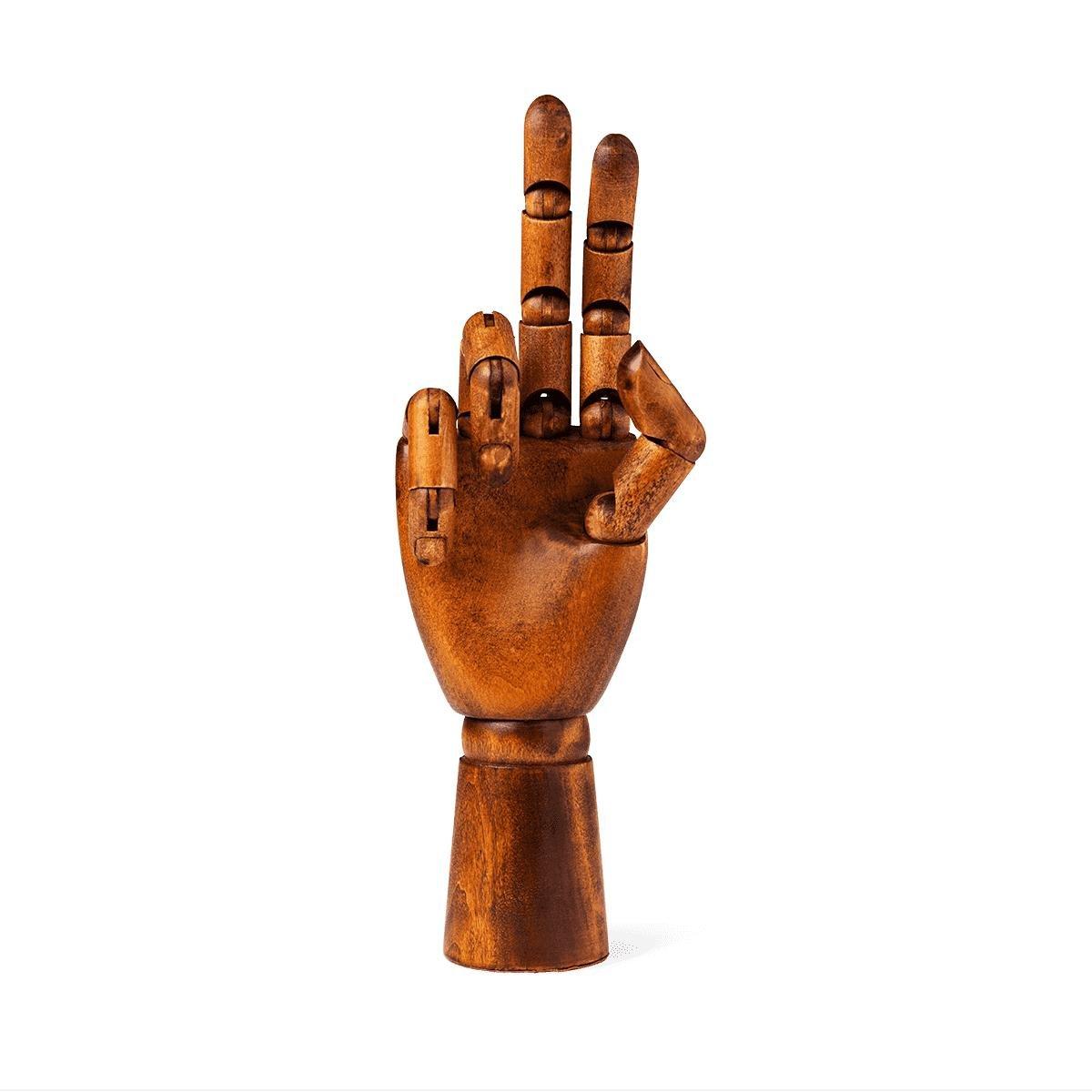 Brown wooden croquis hand
