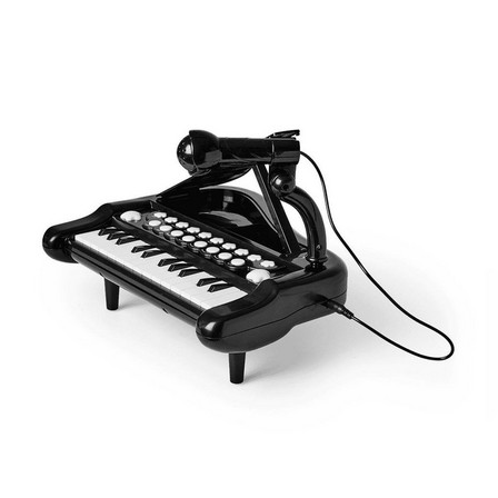 Black electric keyboard with microphone
