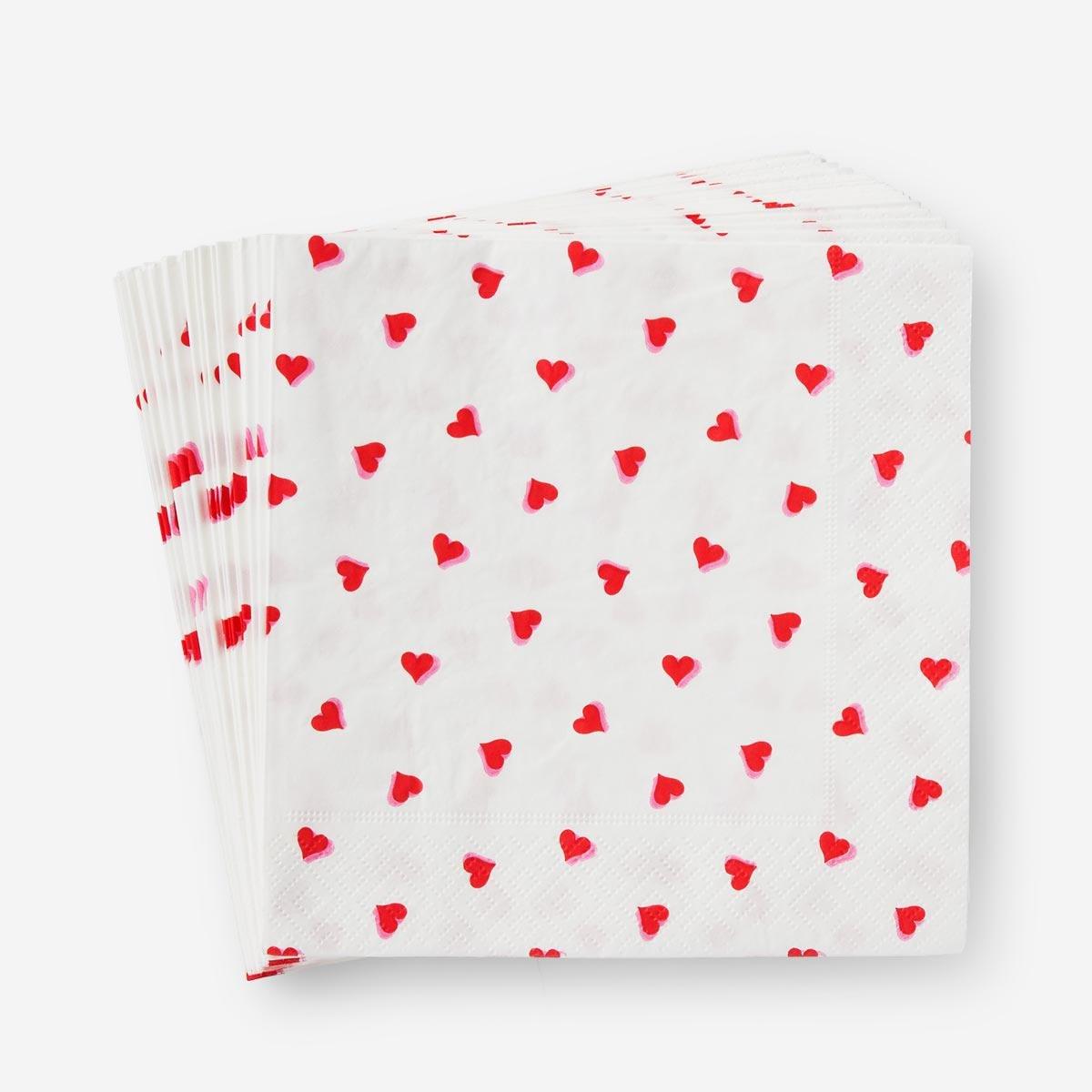 Heart pattern napkins