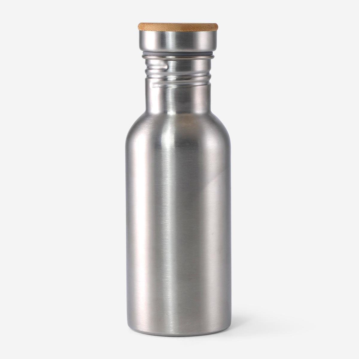 Silver steel drinking bottle. 500 ml