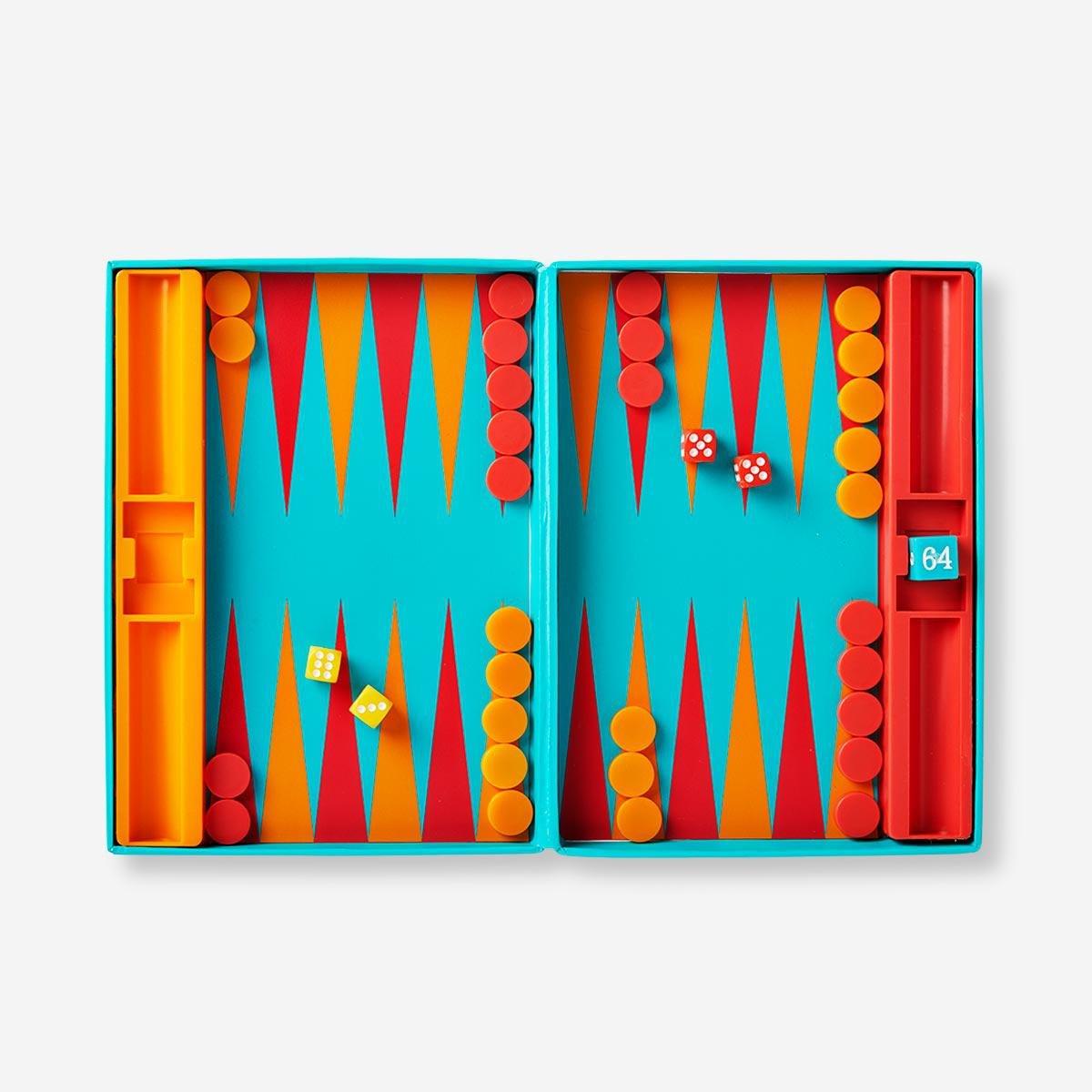 Magnetic backgammon game