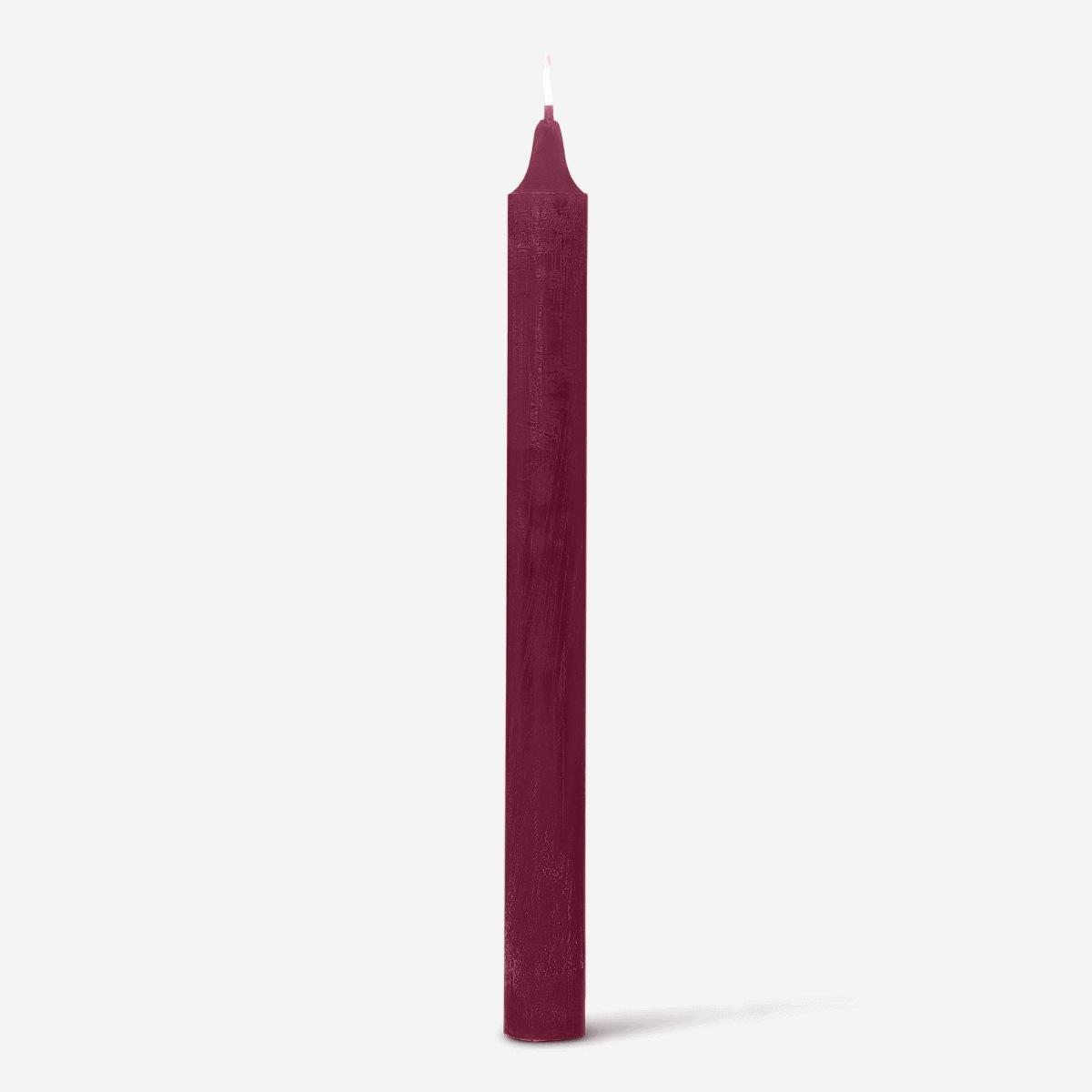 Maroon candle. 25 cm