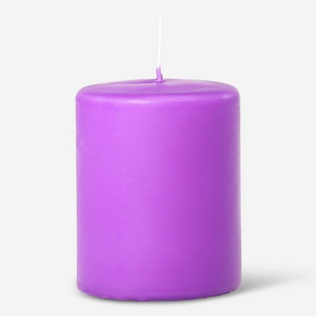Purple pillar candle. 9 cm