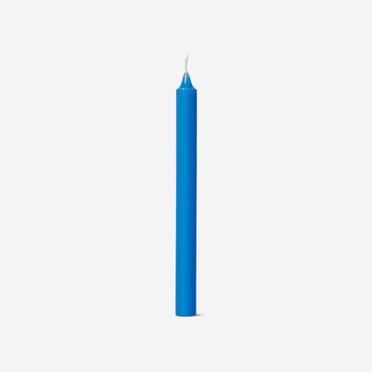 Blue candle. 25 cm