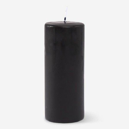 Black pillar candle. 17 cm