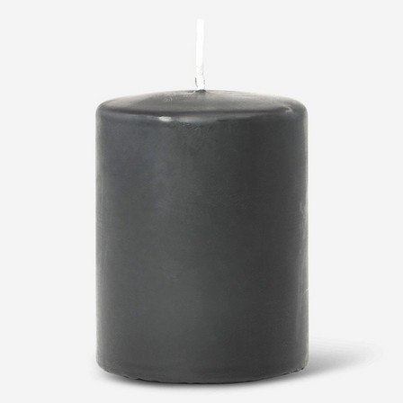 Black pillar candle. 9 cm