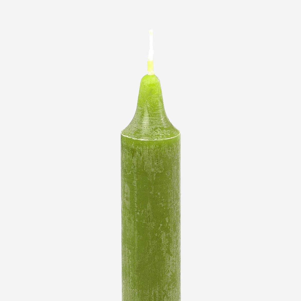 Green candle. 25 cm