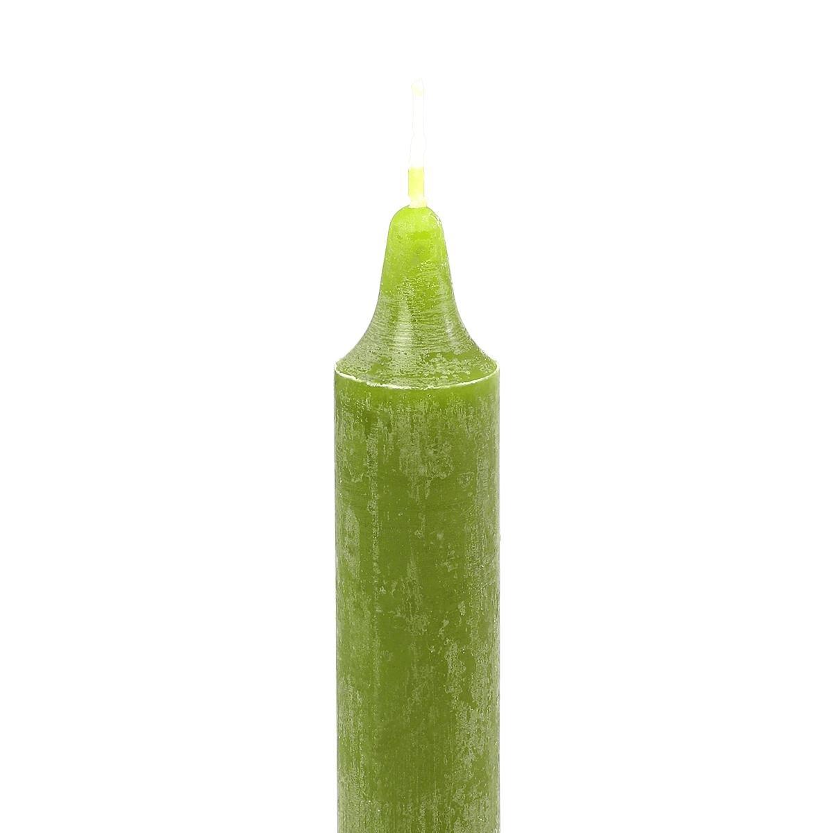 Green candle. 25 cm