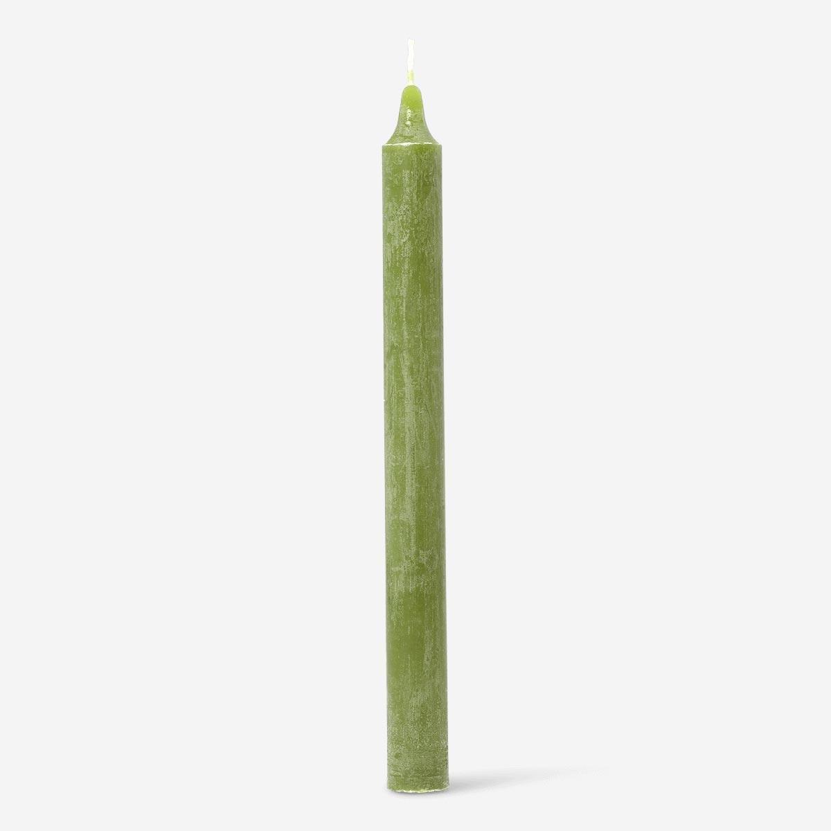 Green candle. 25 cm