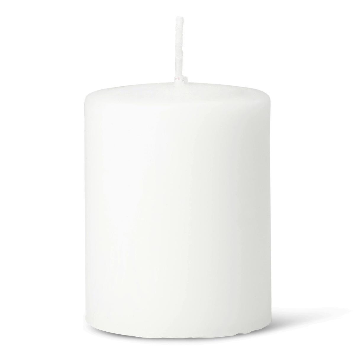 White pillar candle. 9 cm