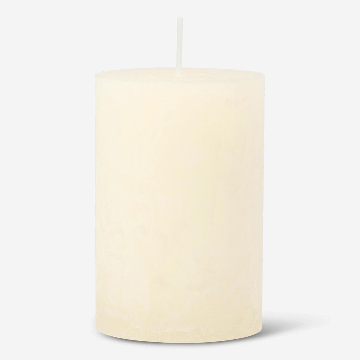 Cream pillar candle. 9 cm