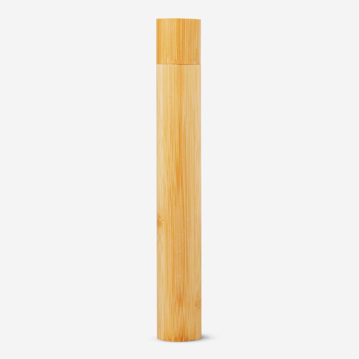 Brown bamboo toothbrush holder
