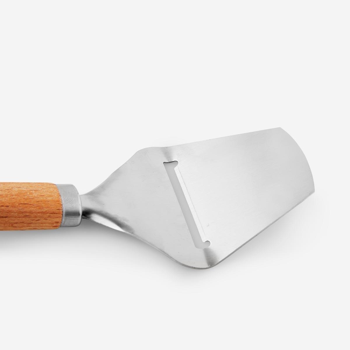 Silver stainless steel cheese slicer