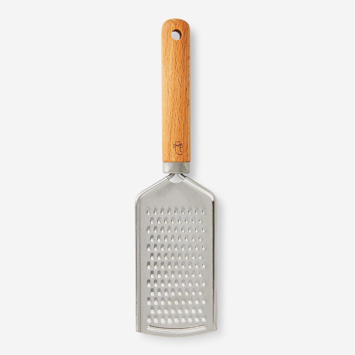 Stainless steel fine grater.