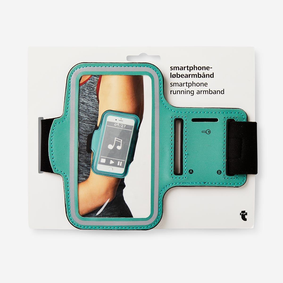 Green smartphone running armband