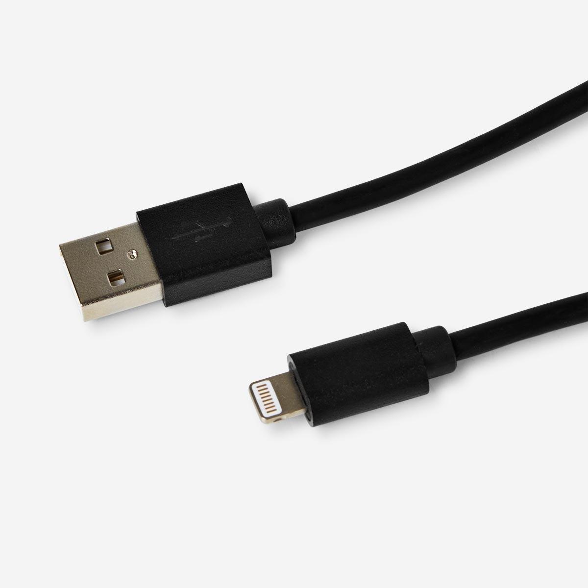 Black iPhone charging cable.