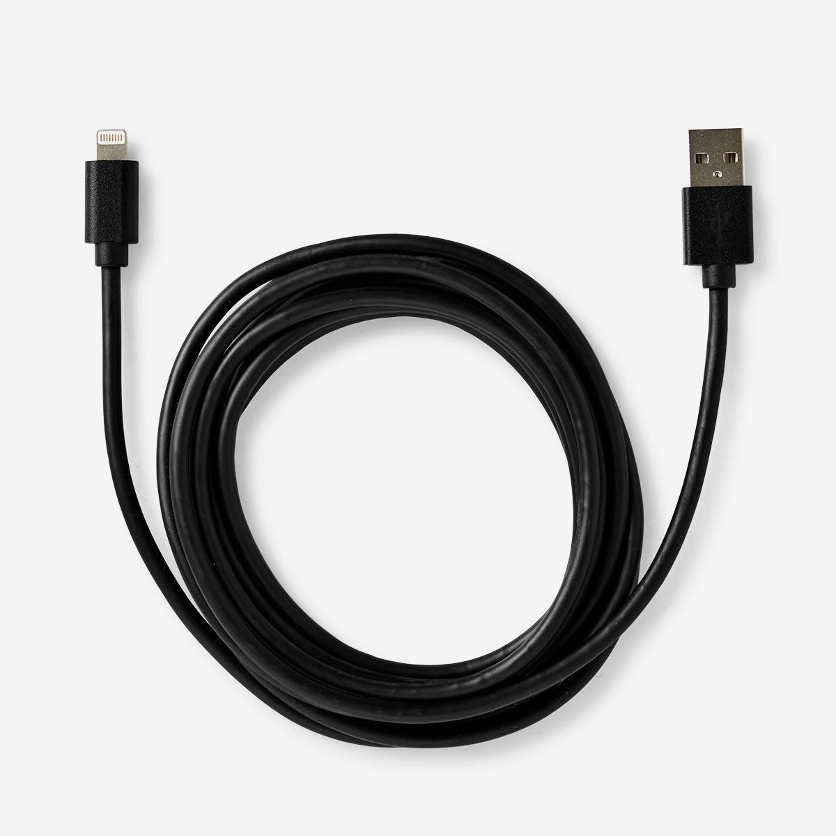 Black iPhone charging cable.