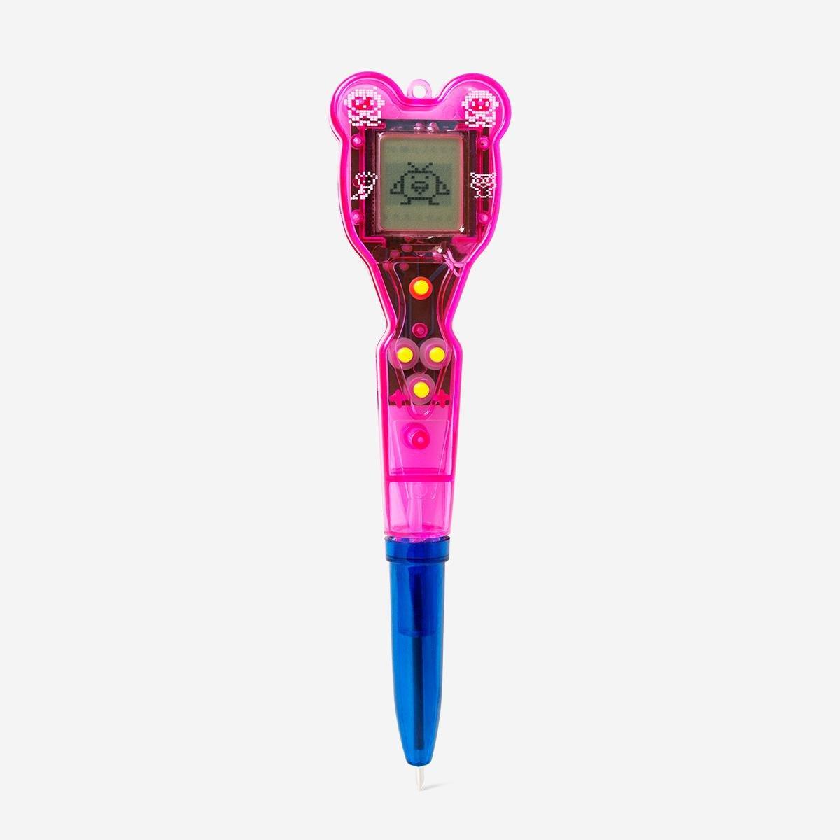 Pink pen with digital pet