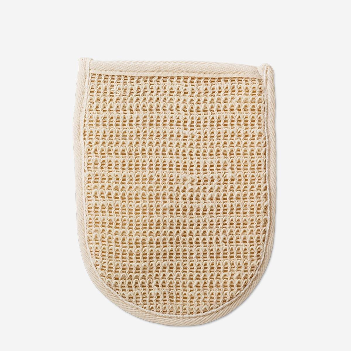 Beige exfoliating glove