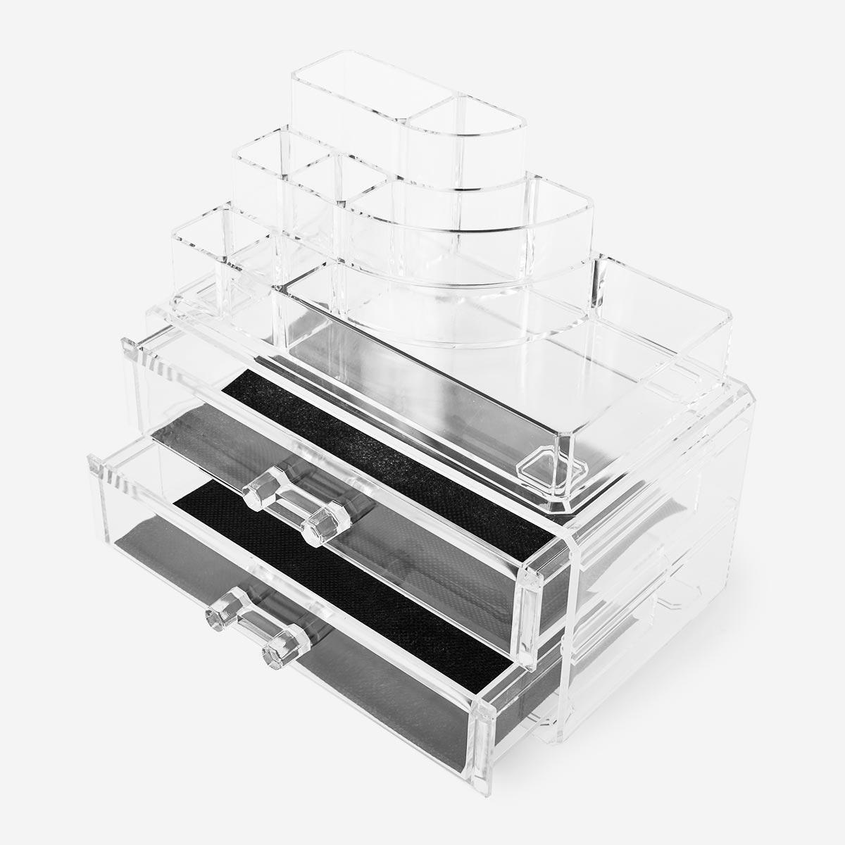 Black transparent make-up organiser