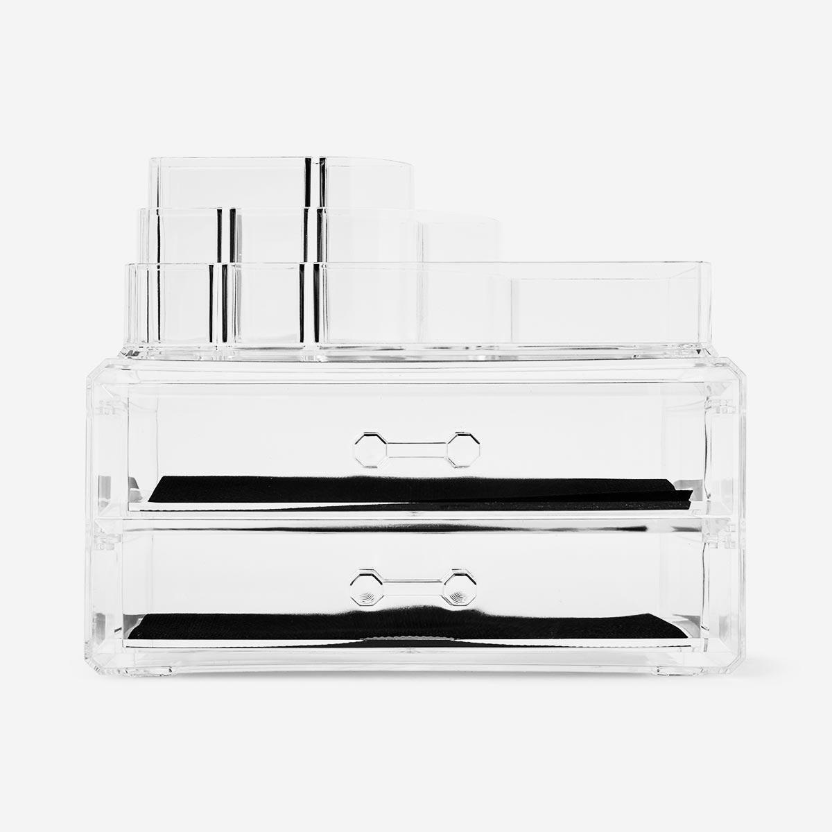 Black transparent make-up organiser