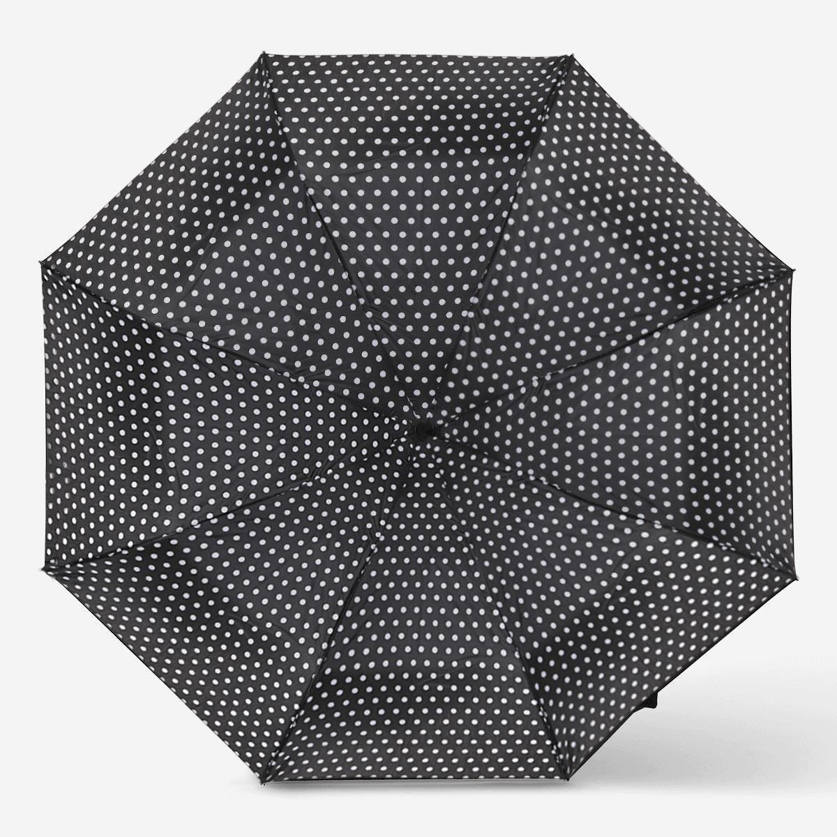 Black polka dots umbrella