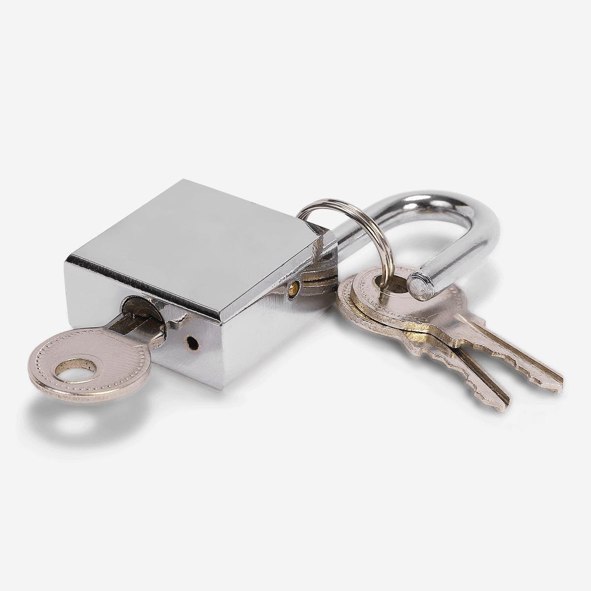 Silver Padlock with Keys. 2 Cm